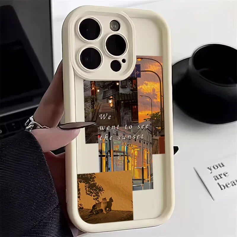 Red Flower Scenery Silicone Phone Case