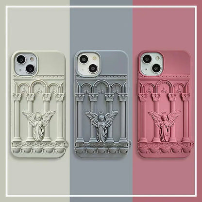 Literature Trendy Retro Artwork 3D Angel Statue Phone Case