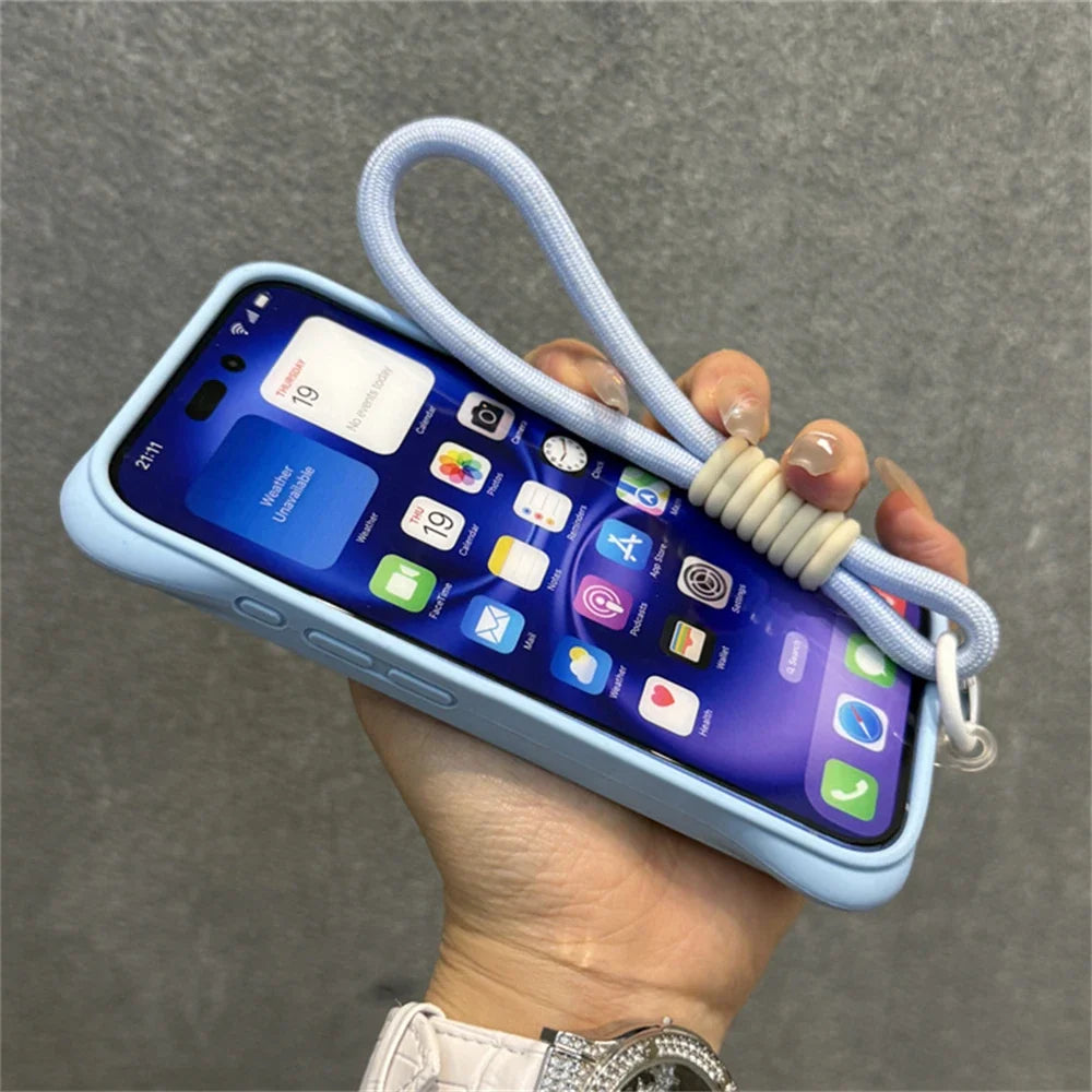 Diy Charms Holes Liquid Silicone Soft Case for iPhone