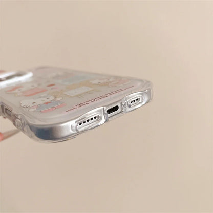 Cartoon Hello Kitty Cute Cats Shockproof Candy Clear Pink Phone Case