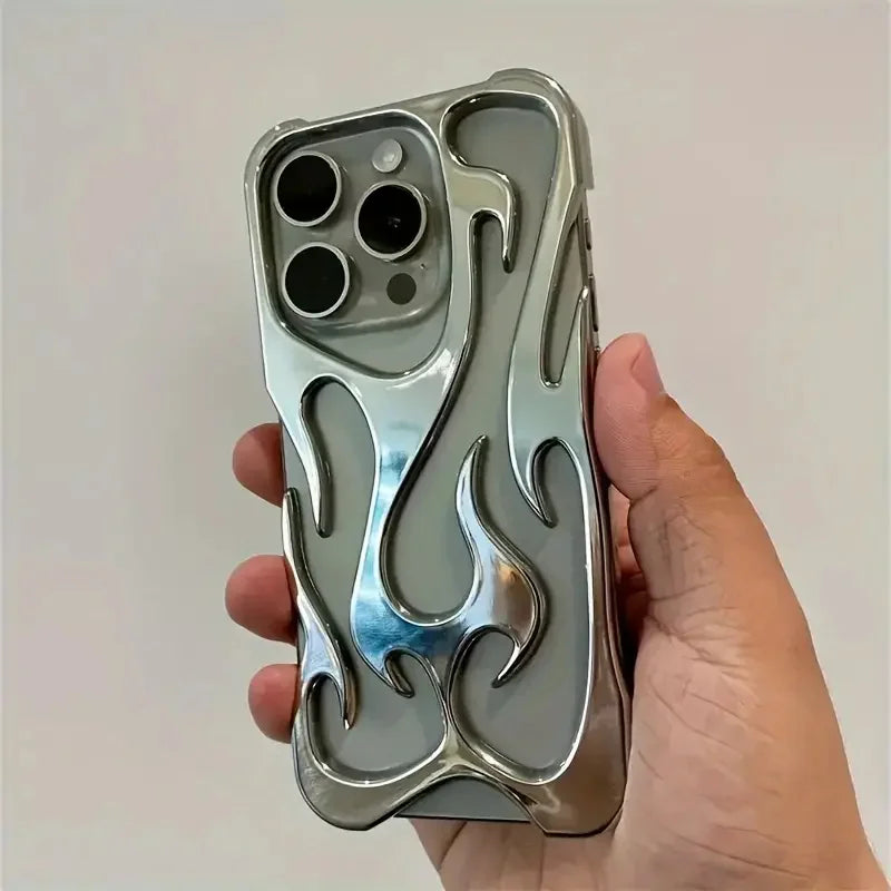 Fashionable Hollowed-Out Flame Phone Case Suitable For iPhone