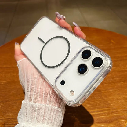 For magsafe Wireless Charge Acrylic Phone Case For iPhone