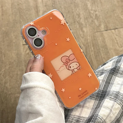 Fashion Orange Star Melody Phone Case For iPhone