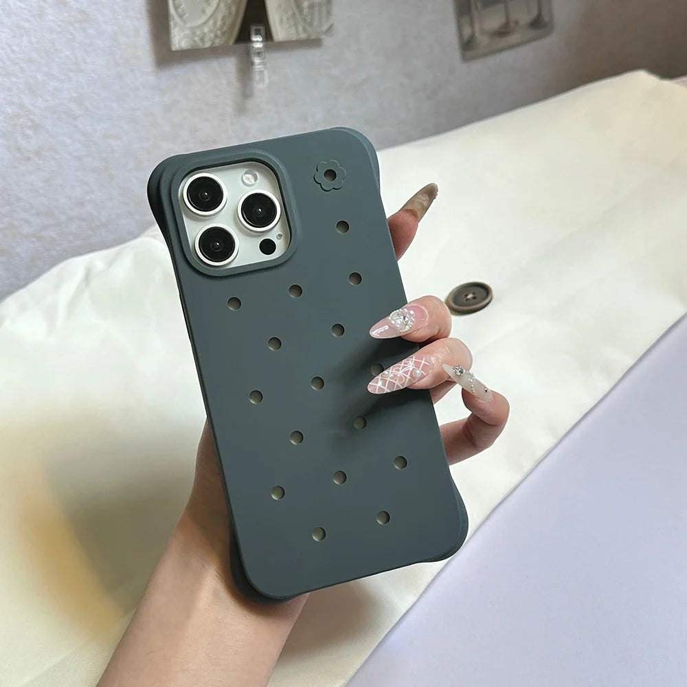 Fashion Diy Charms Holes Phone Case For iPhone