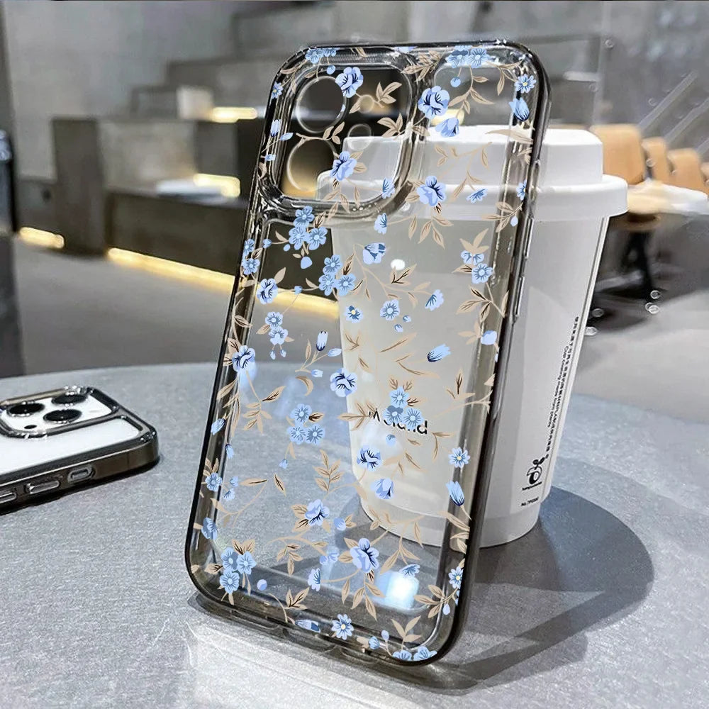 Flower Bumper Transparent Shockproof Phone Case