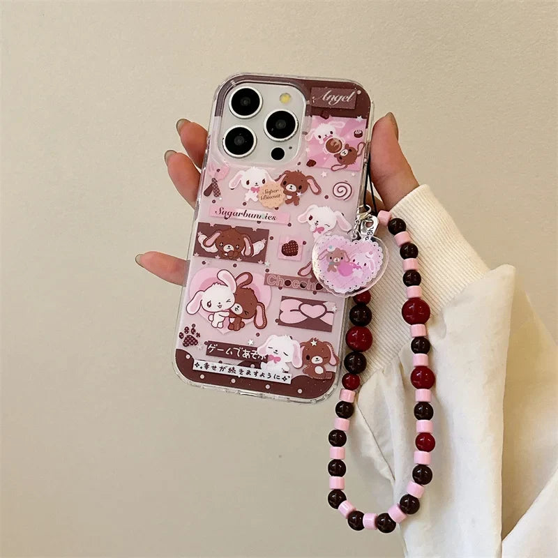Kawaii Cartoon Sweet Rabbit Phone Case For iPhone
