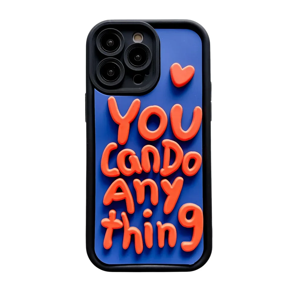 3D Fashion Word Phone Earth Pattern Phone Case
