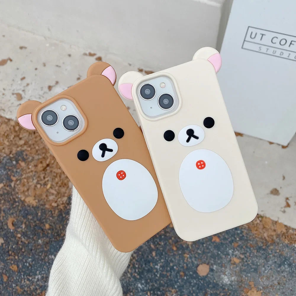 Fashion Cute Cartoon Rilakkuma Bear Soft Silicone Phone Case