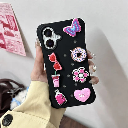 Crocs Charms Cute DIY Holes Silicone Soft Phone Case