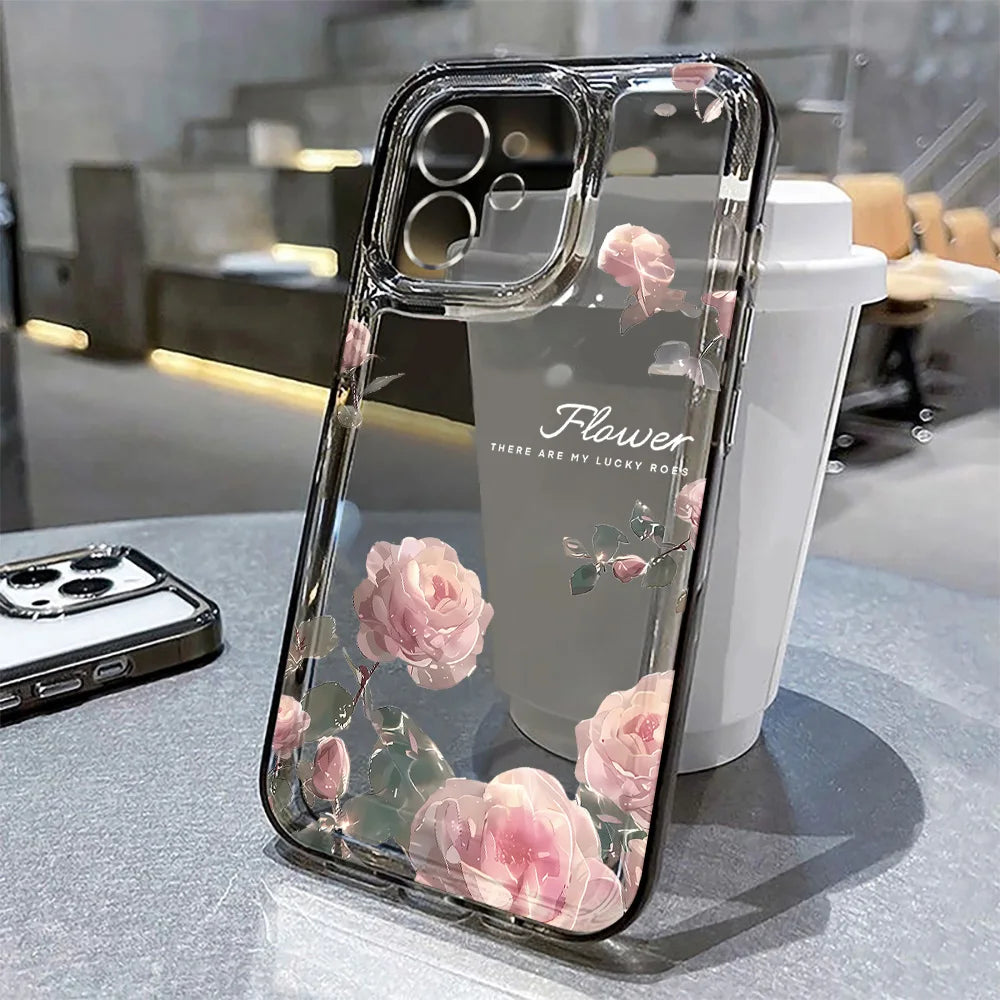 Lotus Flower Transparent Phone Case For iPhone