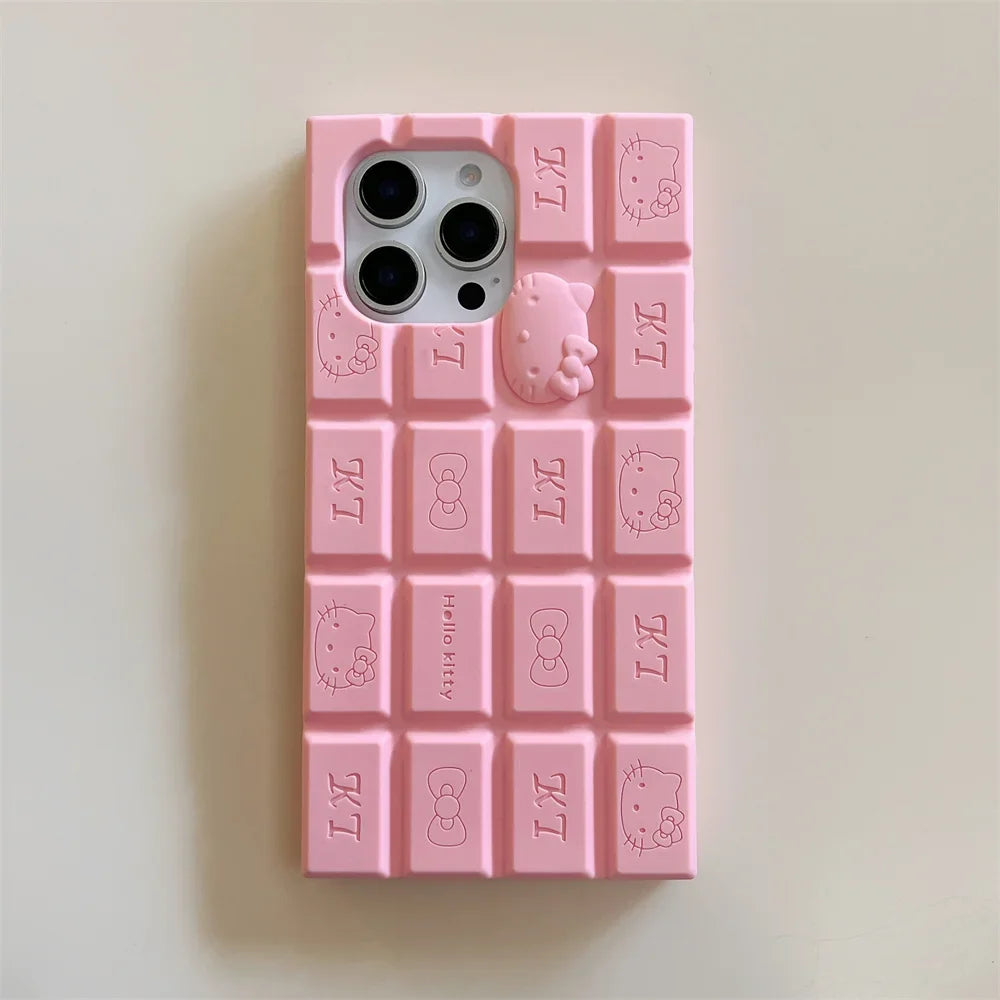 3D Cartoon Chocolate Hello Kitty Rilakkuma Soft Silicone Phone Case