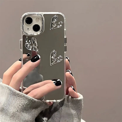 3D Love Heart Mirror Phone Case
