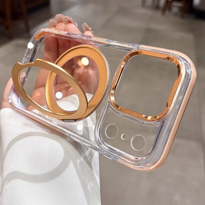 Luxury Plating Ultra Thin Clear For Magsafe Bracket Case for iPhone