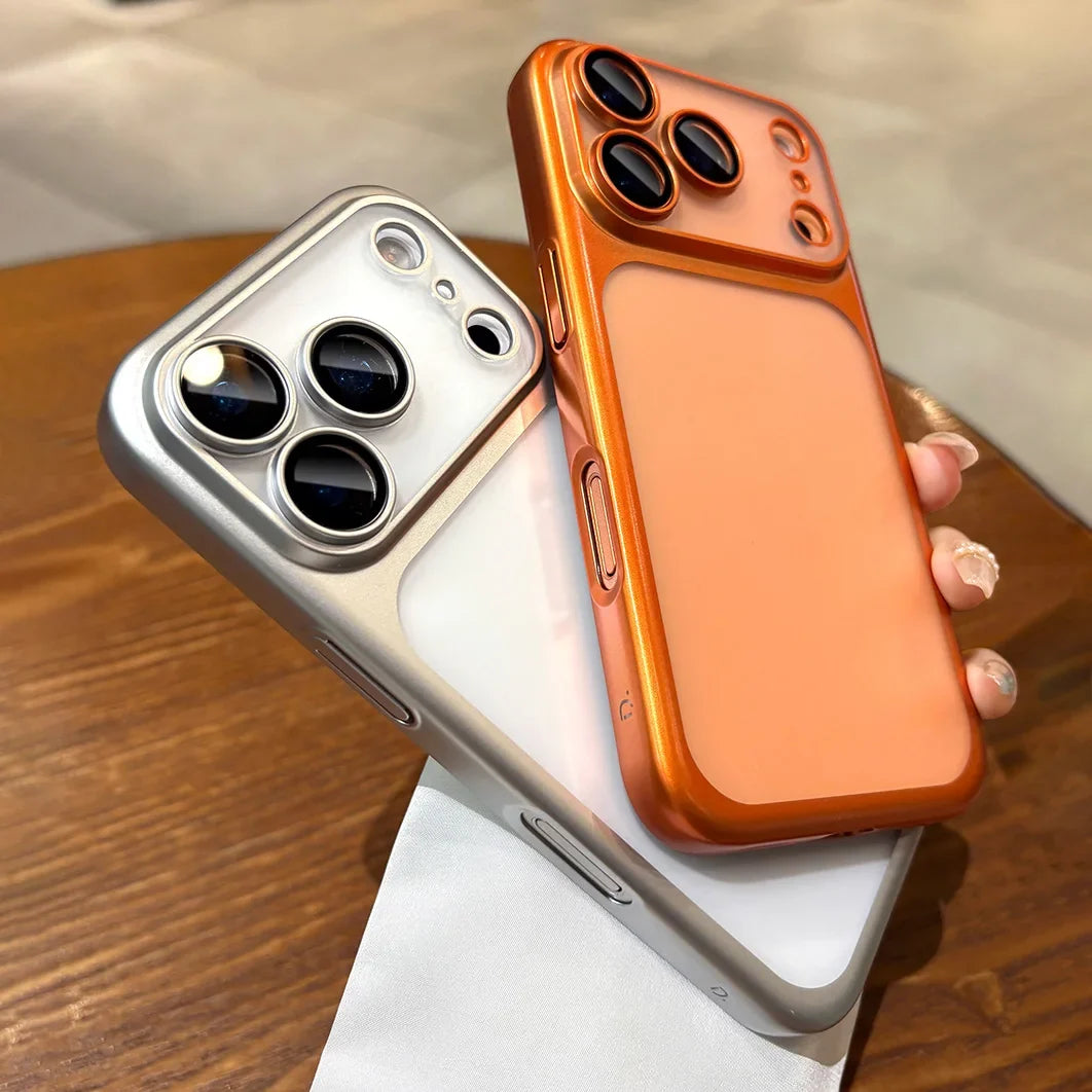Luxury Plating Matte PC Clear Hard Phone Case For iPhone