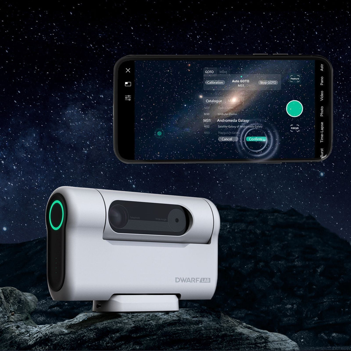 DWARF II Deluxe Edition Smart Telescope with Solar Filters, UHC Filter and Two Replaceable Batteries