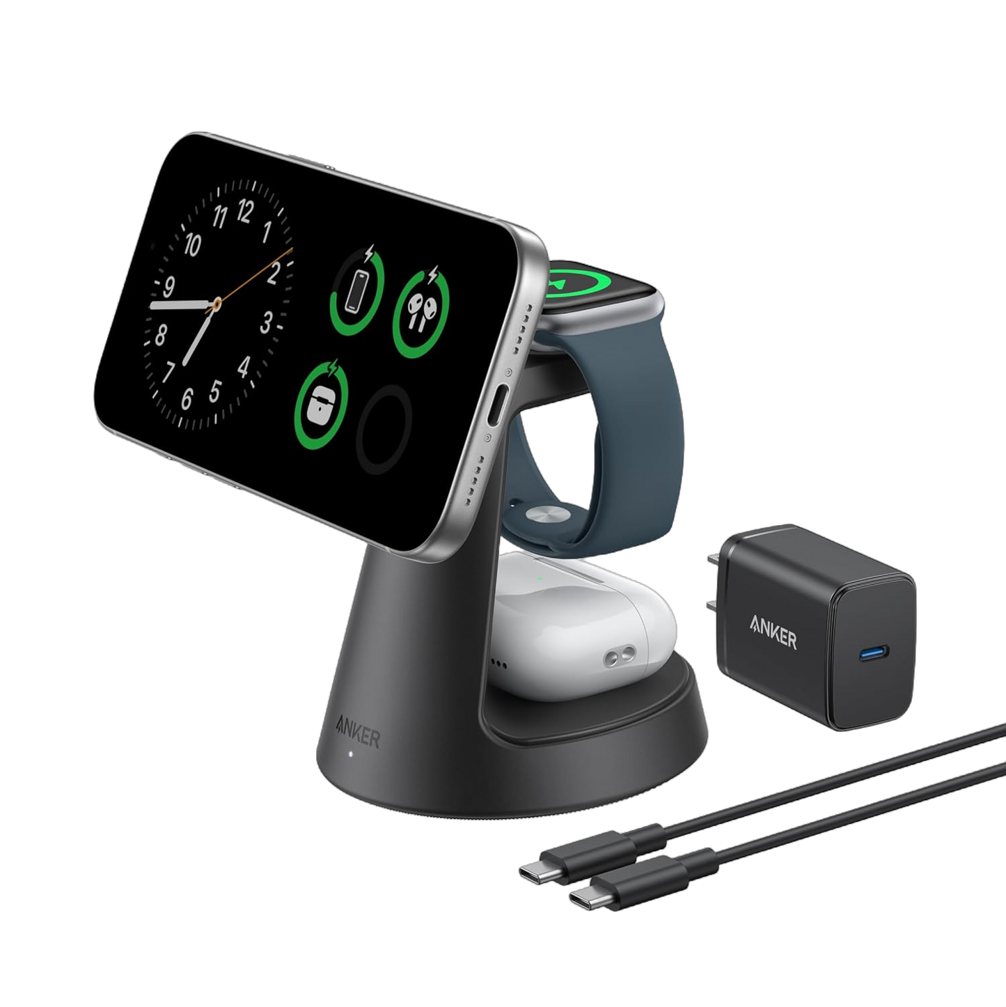 Anker MagGo Wireless Charging Station (3-in-1, Dock Stand)
