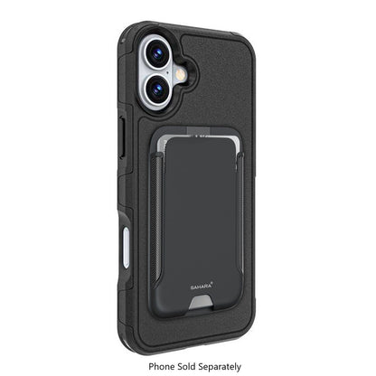 iPhone 16 Rugged Wallet Case with Kickstand - MagSafe, Card Holder | Raider Series