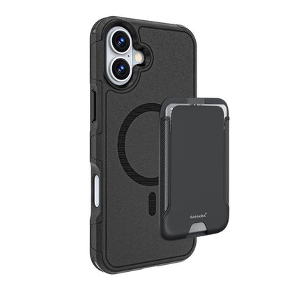 iPhone 16 Plus Rugged Wallet Case with Kickstand - MagSafe, Card Holder | Raider Series