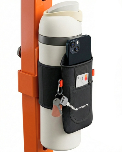 Magnetic Water Bottle Sleeve for Gym | Attaches to Metal Equipment | Fits 18-40oz Bottles | Phone Pocket | BLAUBECK