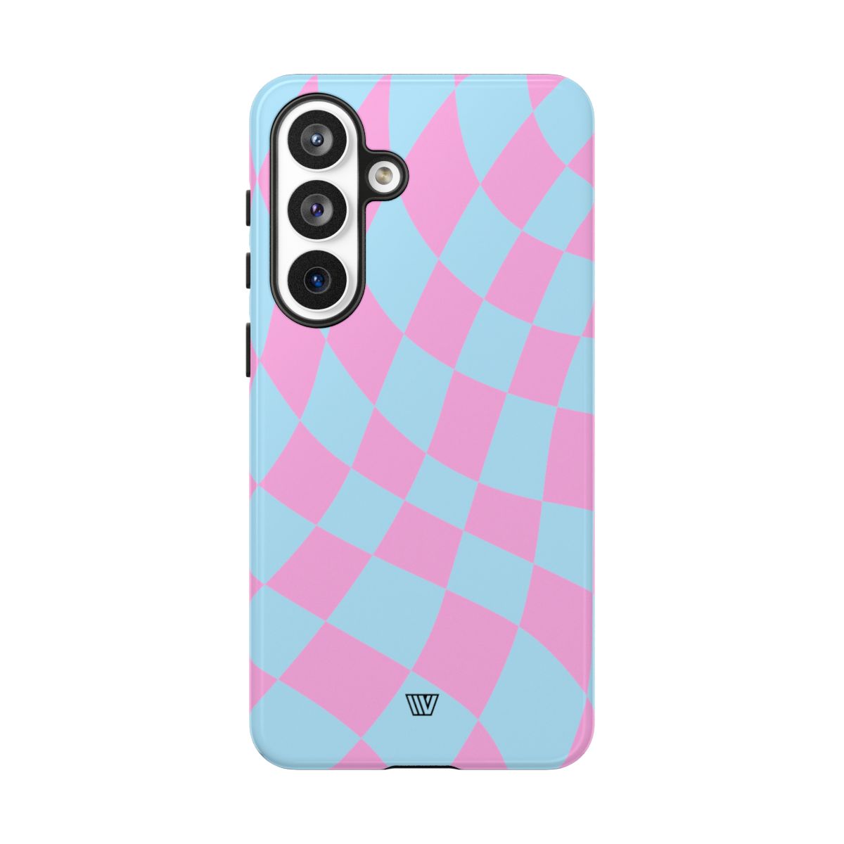BLUE PINK CURVY CHECKERBOARD | Tough Phone Case