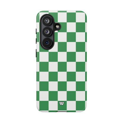 GREEN WHITE CHECKERBOARD | Tough Phone Case