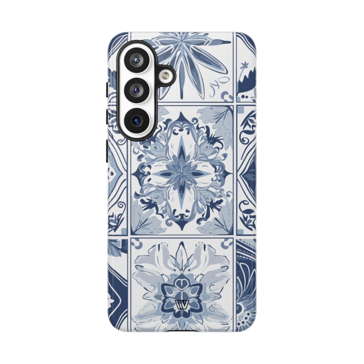 BLUE WHITE TILE | Tough Phone Case