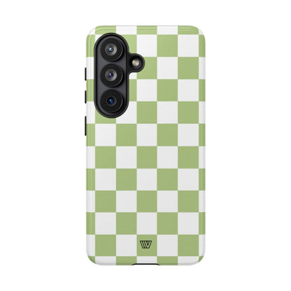 PALE OLIVE WHITE CHECKERBOARD | Tough Phone Case