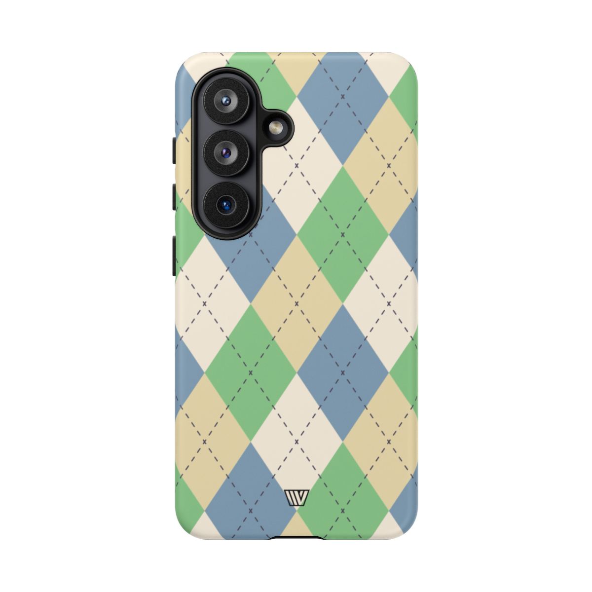 GREEN BLUE BEIGE ARGYLE | Tough Phone Case