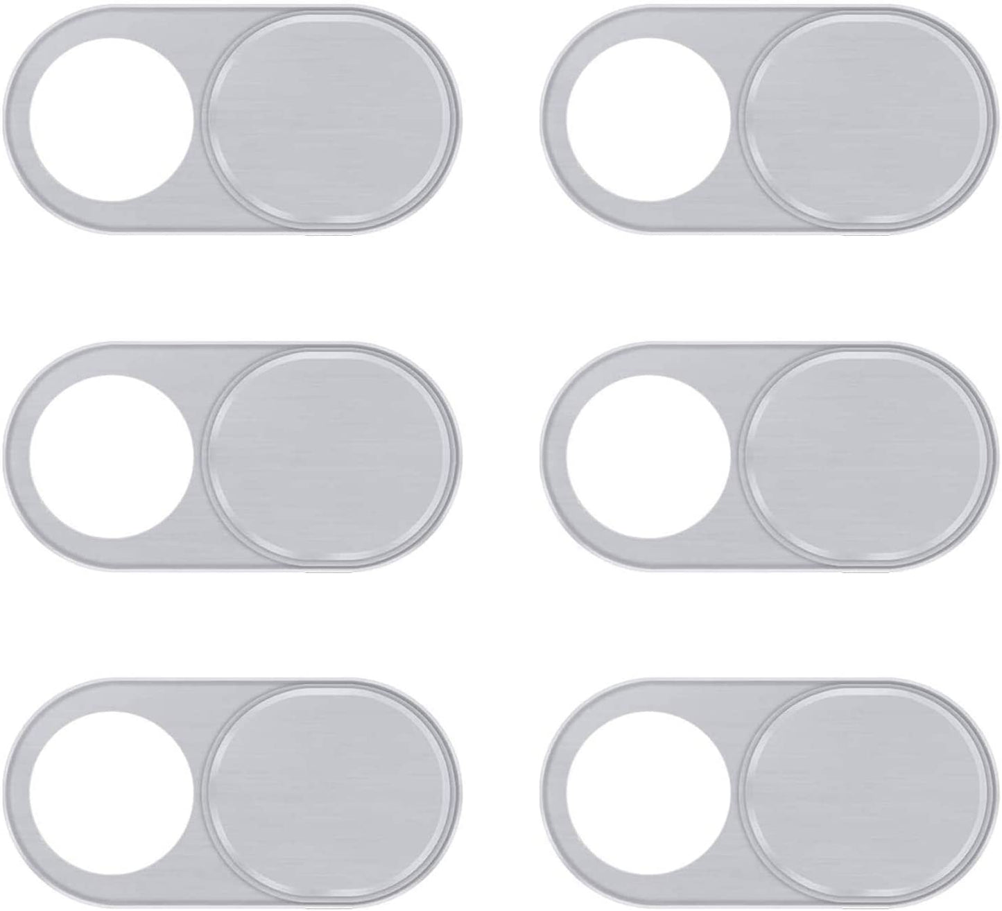Silver Anti-Spy Privacy Camera Cover (6-Pack) - Laptops, Tablets, TVs, and Phones