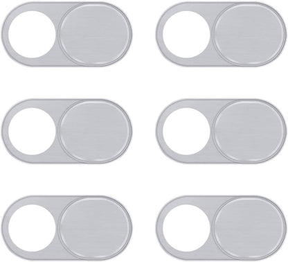 Silver Anti-Spy Privacy Camera Cover (6-Pack) - Laptops, Tablets, TVs, and Phones