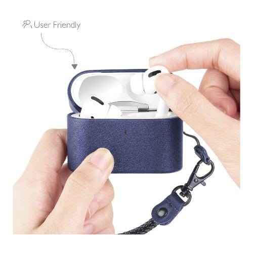 Retro Blue Leather Case - Apple AirPods Pro (1st Generation)