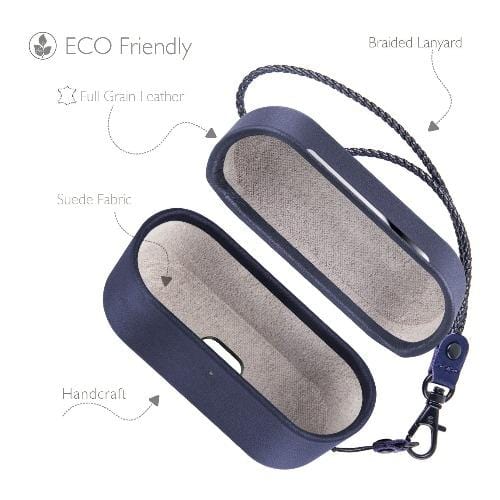 Retro Blue Leather Case - Apple AirPods Pro (1st Generation)