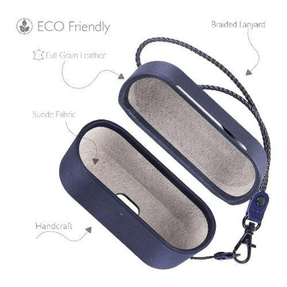 Retro Blue Leather Case - Apple AirPods Pro (1st Generation)