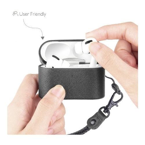 Retro Black Leather Case - Apple AirPods Pro (1st Generation)