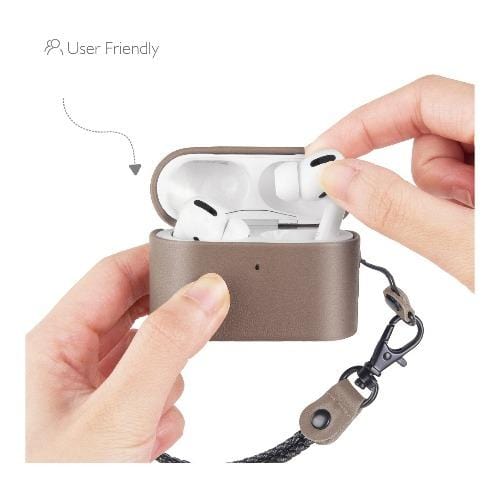 Retro Sky Gray Leather Case - Apple AirPods Pro (1st Generation)
