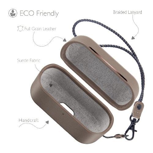 Retro Sky Gray Leather Case - Apple AirPods Pro (1st Generation)