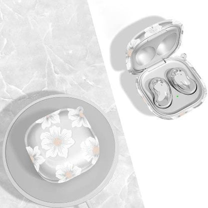 Marble Series Clear Hibiscus Case - Samsung Galaxy Buds Live, Buds Pro, and Buds2 Pro