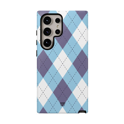 BLUE WHITE PURPLE ARGYLE | Tough Phone Case