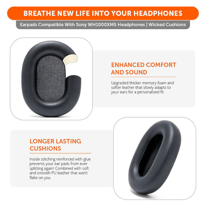 Upgraded Sony XM5 Replacement Ear Pads