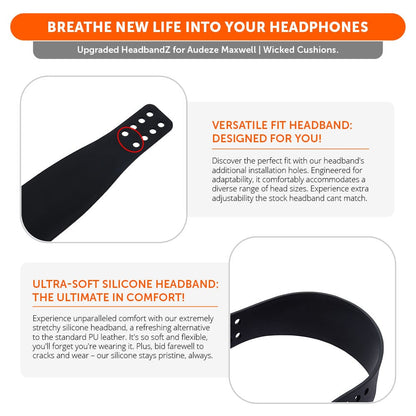 Upgraded Silicone Headband for Audeze Maxwell 1, 2 and 2 ANC - WC HeadbandZ
